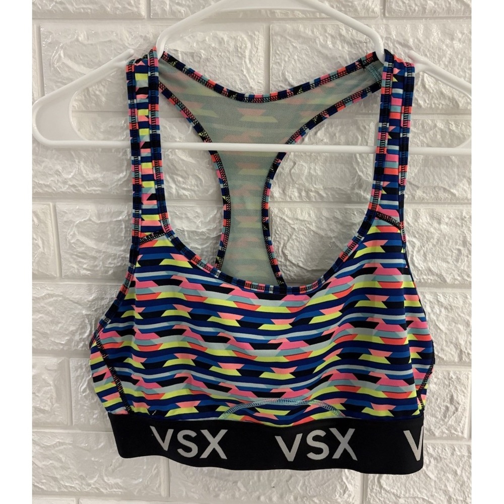 VSX Sport Bra Womens Racerback Geometric Print Size Medium